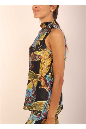 Top in pura seta con fantasia animalier Capri Chic | TOPNODONERO
